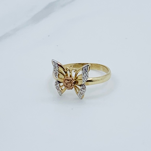 10k solid gold ring Butterfly Size 8 - Picture 4 of 5